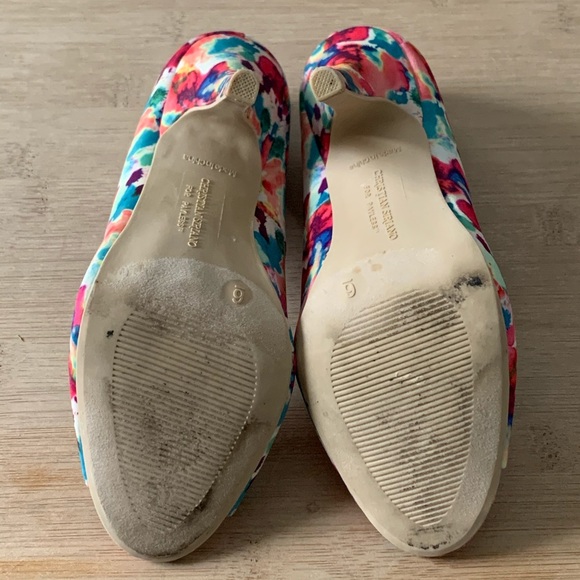 *SOLD*CHRISTIAN SIRIANO 6 Watercolor Open Toe Heel - Picture 8 of 8